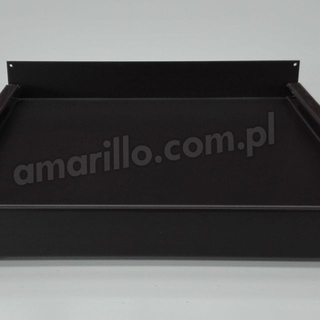 Parapet aluminiowy grubość 2 mm RAL 8019 mat z zaślepkami z tworzywa